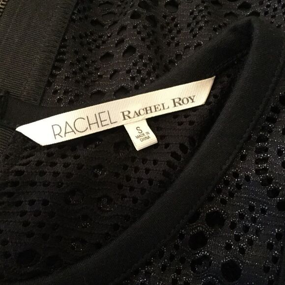 RACHEL by Rachel Roy Dress Black Metallic Lace Sleeveless - Picture 6 of 8